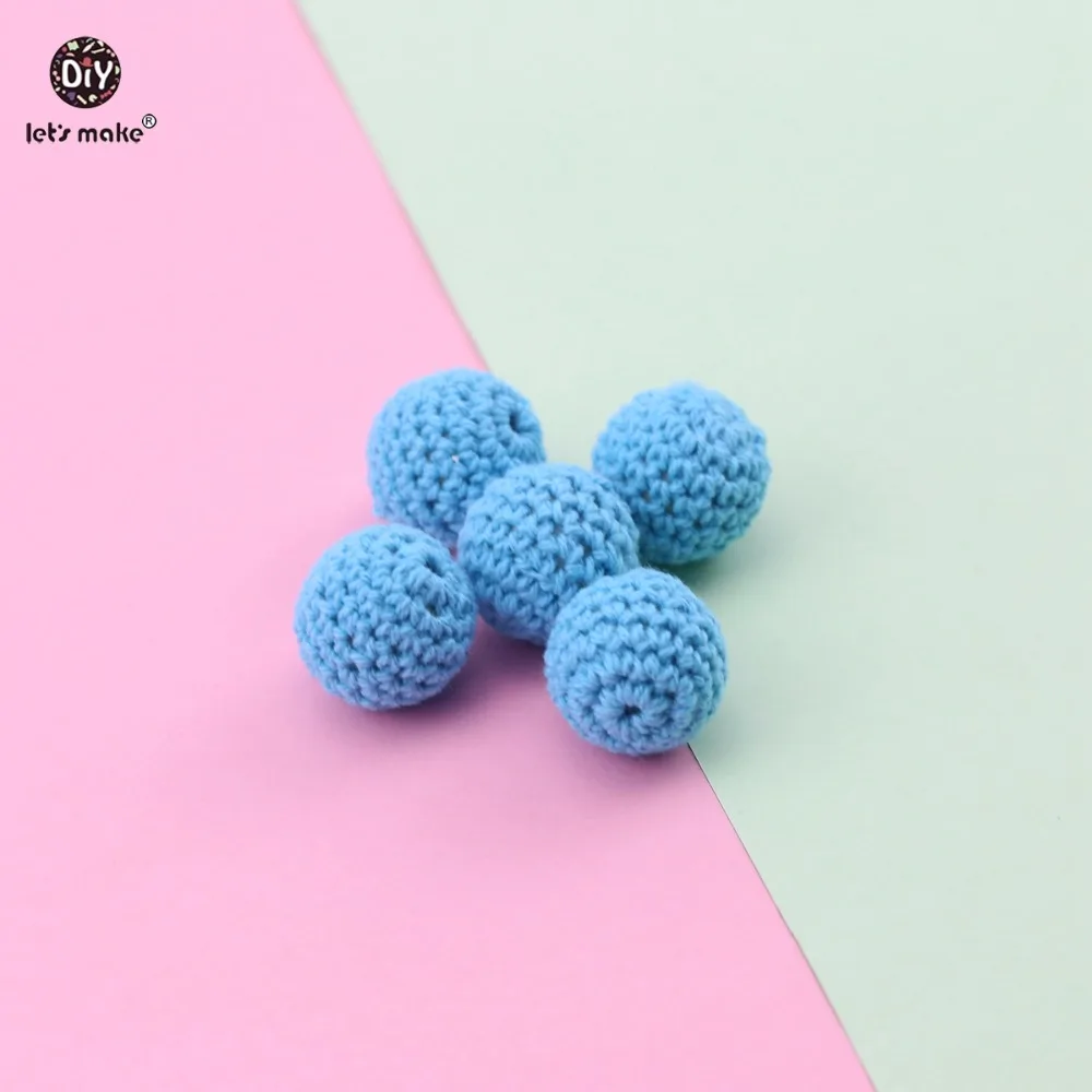 

Let's Make 20pc 16mm Wooden Crochet Beads Chewable Tooth Nursing Baby Shower Gifts Wooden Rattles Diy Necklace Baby Teether