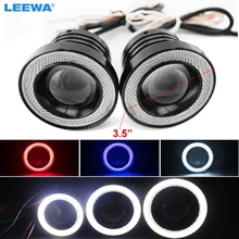 LEEWA 20 шт 3," 89 мм 30 Вт Автомобильная прожекторная линза противотуманных фар с COB ангельскими глазами дневного света DRL фар# CA4678