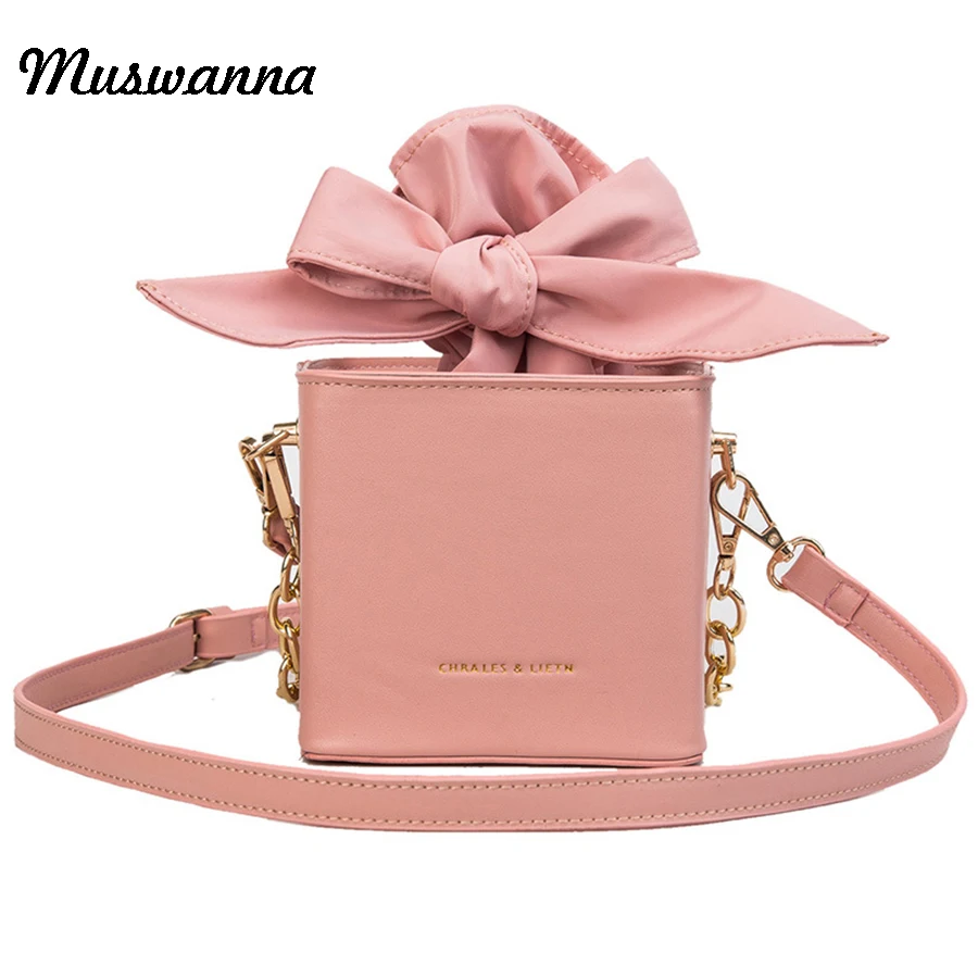 

Harajuku Cute Bow Box Women Bag Pu Leather Women Handbag Chain Shoulder Messenger Bag Designer Party Clutch Lady Hand Bags 2019