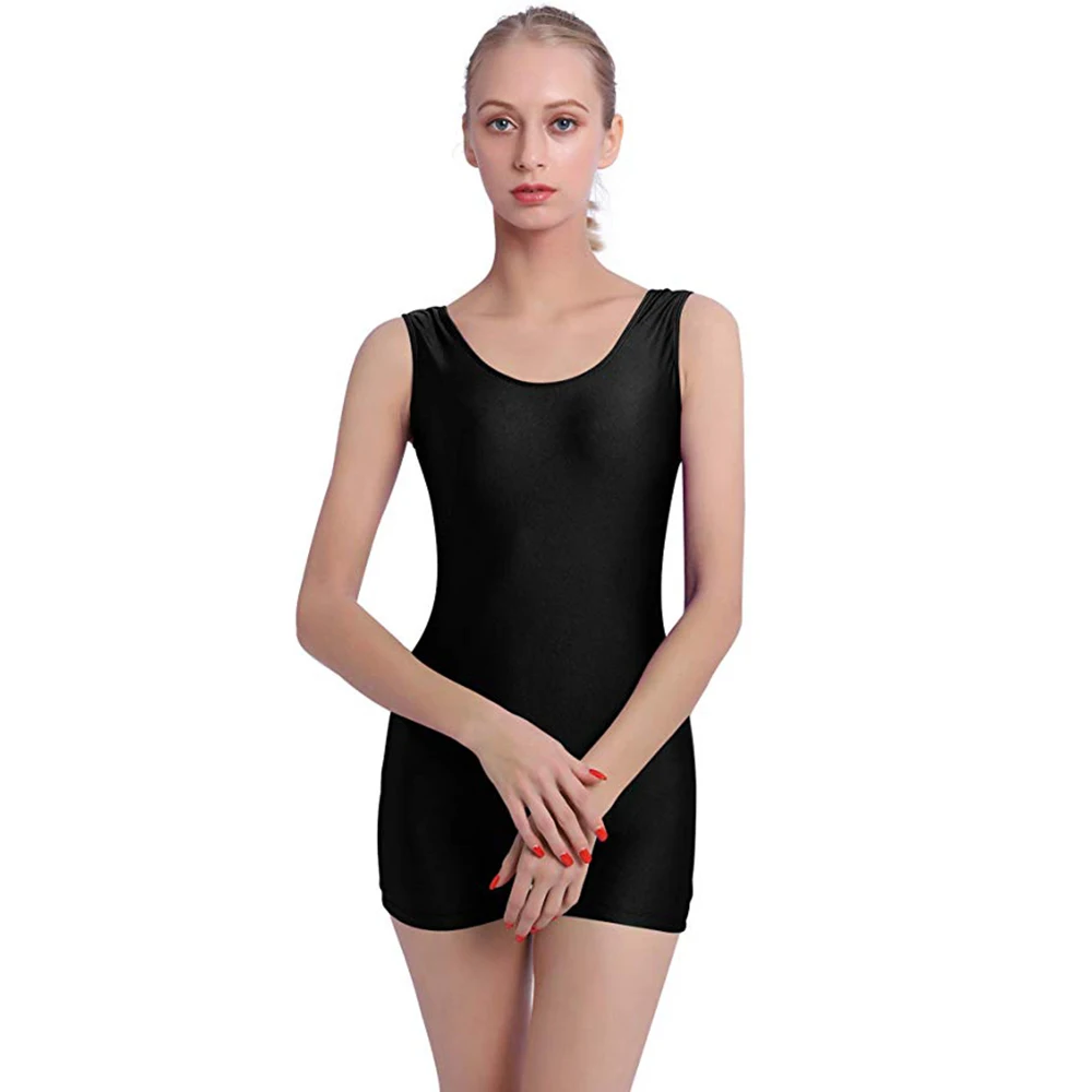 

AOYLISEY Tank Shorty Unitard for Women Ballet Dance Women's Summer Rompers Playsuit Gymnastics Jumpsuit Workout with shorts