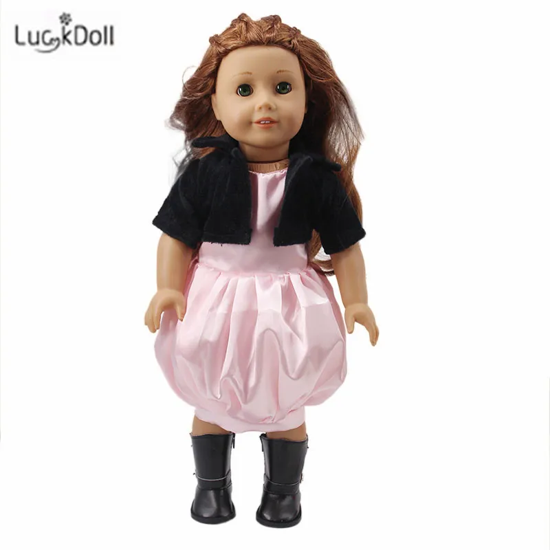 LUCKDOLL1 пара однотонные сапоги подходят 18 дюймов Американский 43 см Кукла одежда аксессуары, игрушки для девочек, поколение, подарок на день рождения