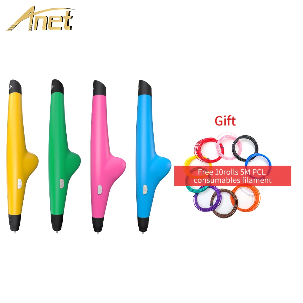 

Anet 3D Pen VP05 Drawing 3D Printing Pen With 1.75mm Filament For Kids Birthday Present free 10rolls PCL Supplie 3D pen Printer