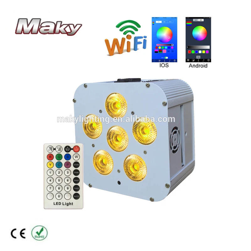 6 фонарей + 1 кейс для полета ISO и Android подключение Wi Fi приложение smat 6x18 Вт