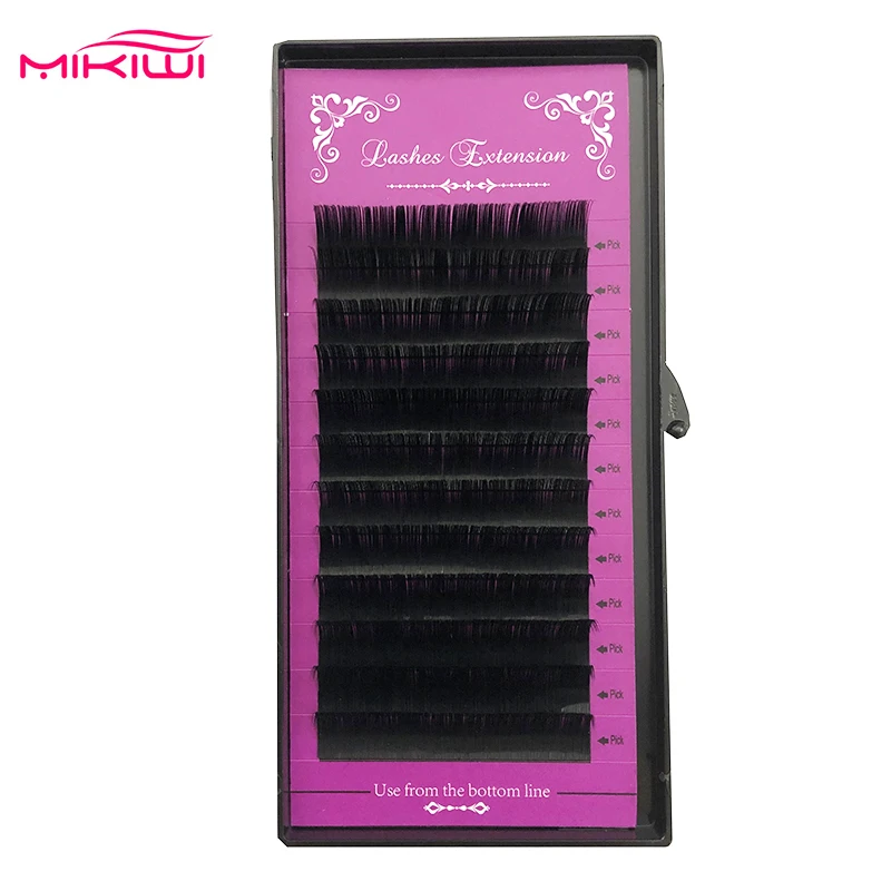 

MIKIWI C curl 12Rows Faux mink individual eyelash lashes maquiagem cilios for professionals soft mink eyelash extension makeup