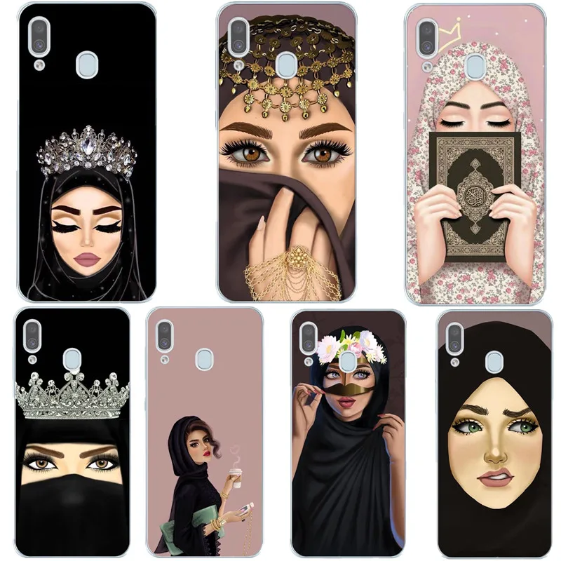 

Luxury Woman In Hijab Face Muslim Islamic Gril Eyes Silicone Cover Phone Case For Samsung A7 2018 A10 A30 A50 A70 A9 A6 A8 Plus
