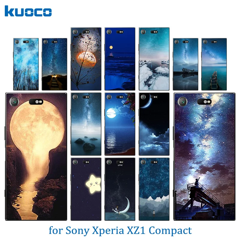 For Sony Xperia XZ1 Compact Phone Cases Silicon Night Sky Pattern Back Cover for Matte Funda |