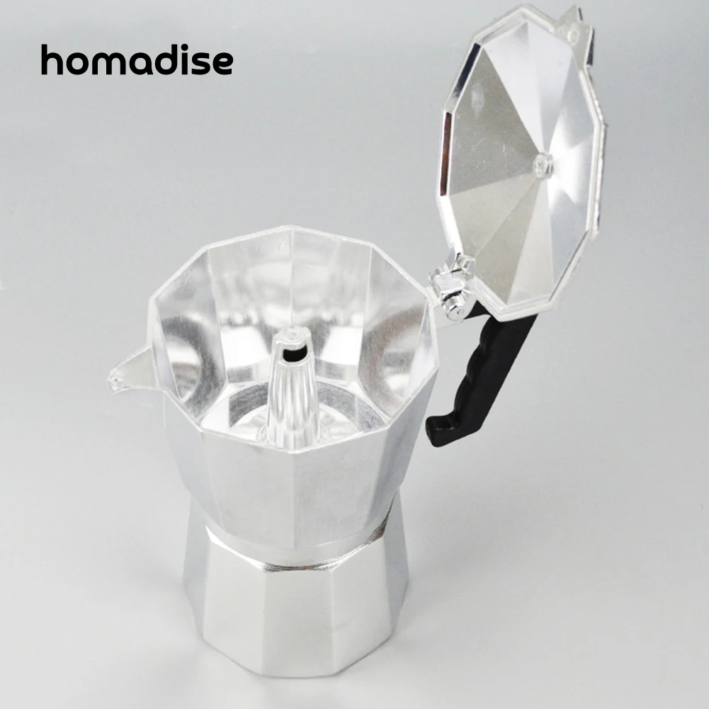 Beste Homadise Aluminium Moka Pot Bialetti Stijl Espresso Koffiezetapparaat Pot Voor Gasfornuis Cookern Barista 3 12 Cups