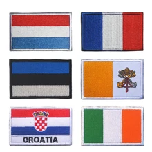 Франция флаг Хорватии патч военный боевой тактический патч на застежке-липучке с вышивкой для малышей носки с флагами стран заплатка для одежды в полоску