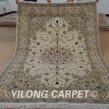 Yilong 6'x9' Восточно-Iran ковёр из шелка и шерсти изысканный ручной работы шерстяной ковер(1472
