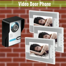 1V3 videoportero Intercom 7 pulgadas LCD Monitor de la puerta con conexión de cable Video Intercom timbre de la puerta de la cámara en casa sistema de intercomunicación Video