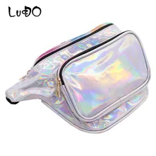 LUCDO Женская Лазерная Удобная поясная сумка, кожаная мужская поясная водонепроницаемая сумка, поясная сумка для телефона, голографическая сумка для ног