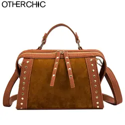 OTHERCHIC топ-ручка сумка с клепками Crossbody сумка сумки на ремне Женская Шипованная Сумка-тоут маленькая дамская сумочка 8N12-08