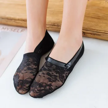 

Summer Fashion Womens Cotton Blend Lace Antiskid Invisible Low Cut Socks Toe Ankle Sock L305
