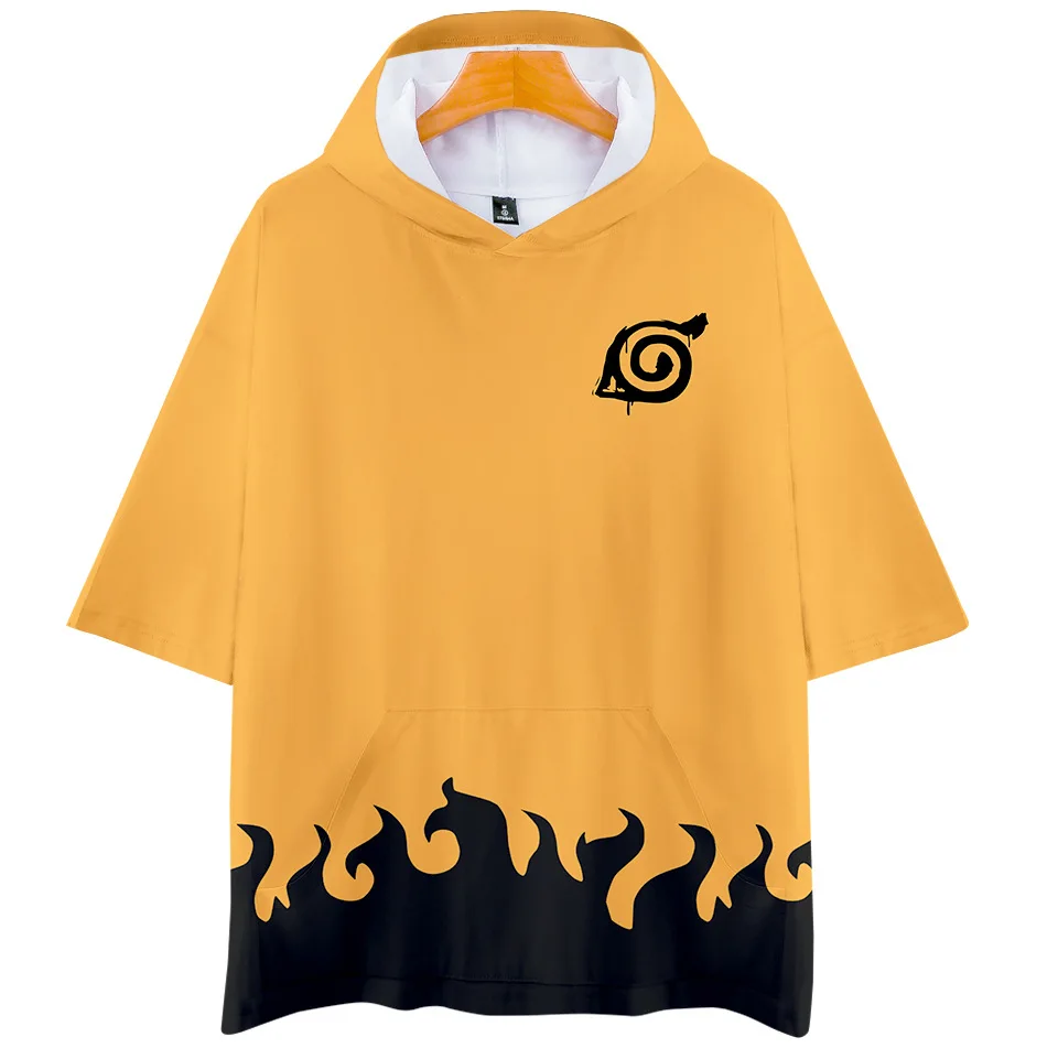 

High quality Cool T-shirt Men or Women hot 3d T-shirt Naruto print 3D hood short sleeve T-shirt