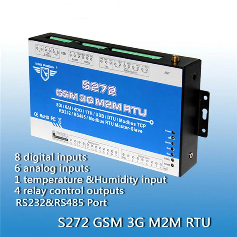 

King Pigeon S272 Direct Factory S272 3G Relay GSM M2M SMS GPRS Remote Access Control RS232 RS485 Transparent Data TCP/UDP