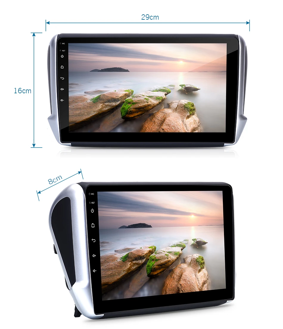 Top 10.1" Android 8.1 Car Multimedia Player GPS for Peugeot 2008 208 2013 2014-2016 radio stereo navigation Peugeot10TKF22L 1