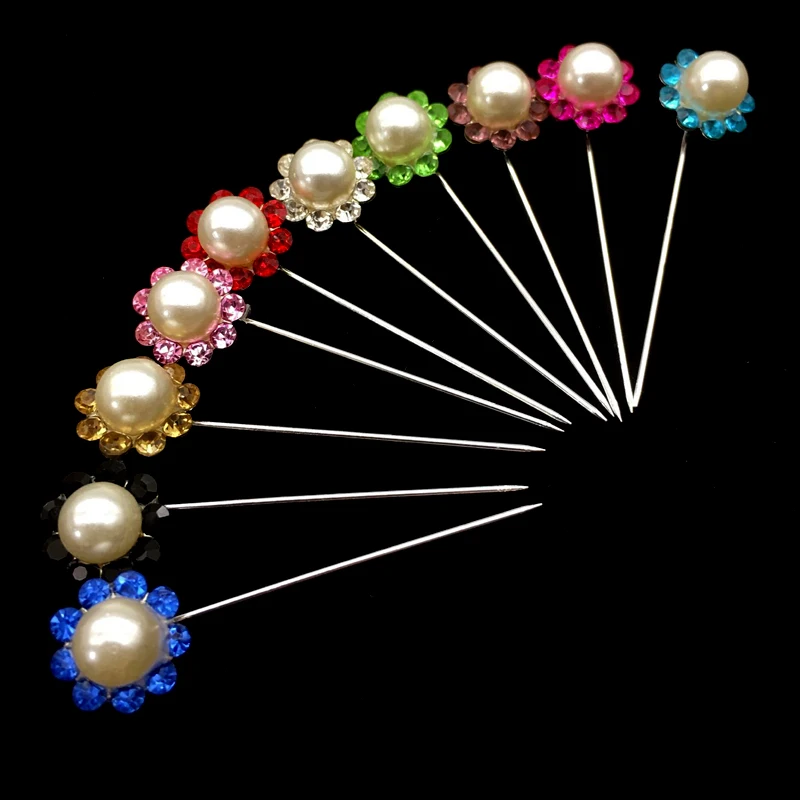 Хиджаб булавки для шарфа 20 шт./лот брошь-цветок с кристаллами для женщин защитный шарф булавки хиджаб булавки серебряные булавки смешанные цвета