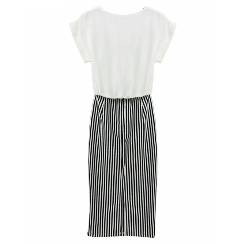 2019 Summer Women 2 in 1 One-piece Letter Print Striped Blouse Dress Midi Short Sleeve Bodycon Long Dress Plus Size 2019 Summer Women 2 in 1 One-piece Letter Print Striped Blouse Dress Midi Short Sleeve Bodycon Long Dress Plus Size