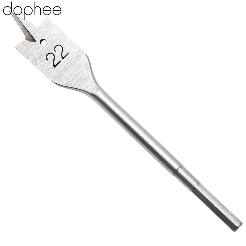 dophee 19/20/22/26/28/30/32mm Hand Tools Drill Bit Wood Boring Spade Flat Head Woodworking Spade Paddle Wood Steel Power Tool *7
