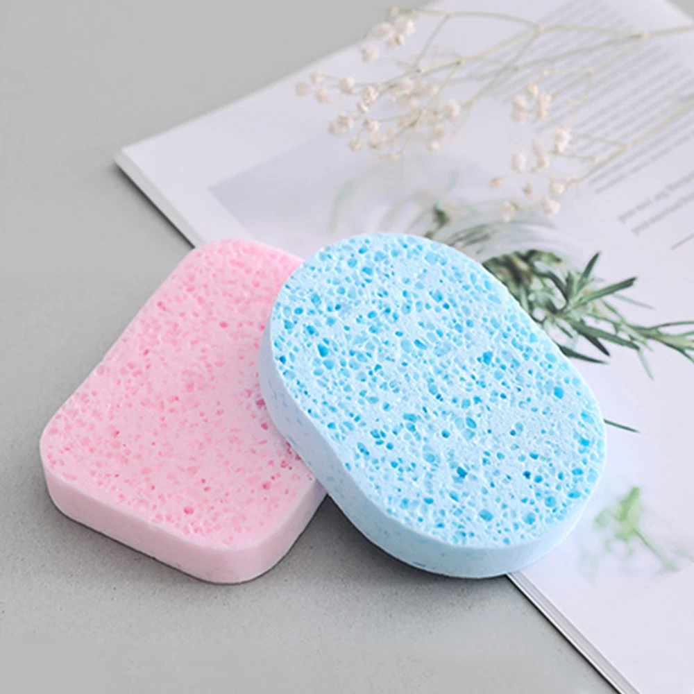 2 шт гладкая губка для очистки лица Уход за кожей мягкий отшелушивающий спонж круглый Очищающая губка для лица моющая губка для отшелушивания