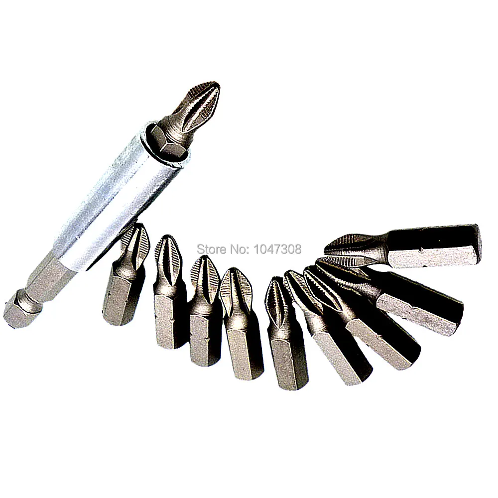 60mm Screwdriver Bit Holder Socket Extension with 10pcs 25mm