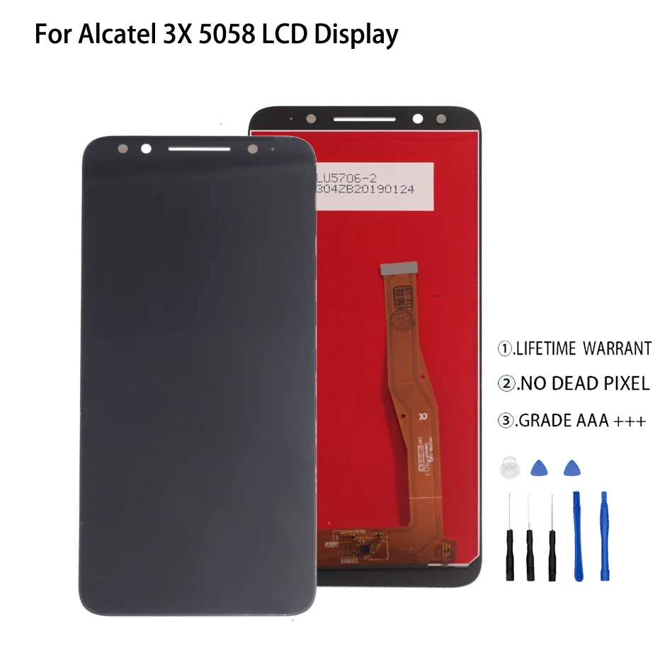 Для Alcatel 3X 5058i 5058y 5058 ЖК-дисплей сенсорный экран дигитайзер для 3X5058 дисплея детали