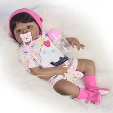 Новинка 55 см черная кожа bebe boneca Reborn мягкая силиконовая кукла настоящая кукла игрушки для девочек День рождения/Рождественский подарок rebon