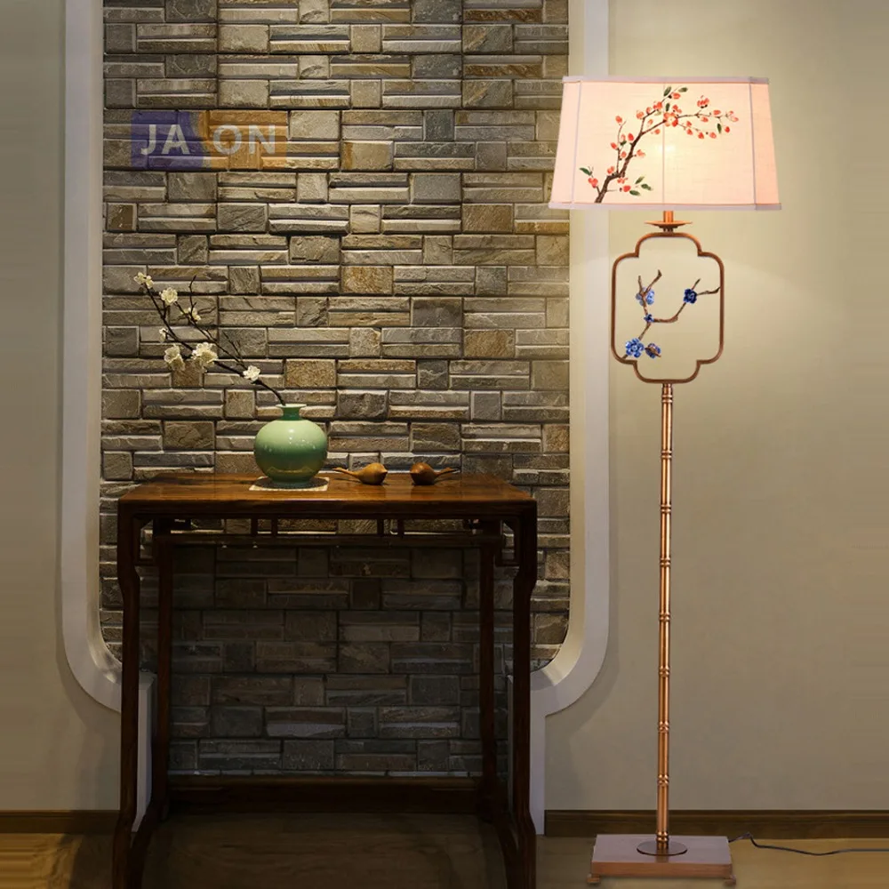 

led e27 Chinese Iron Fabric Ceramic Flower LED Lamp LED Light LED Floor Lamp Floor Light For Dinning Room Bedroom