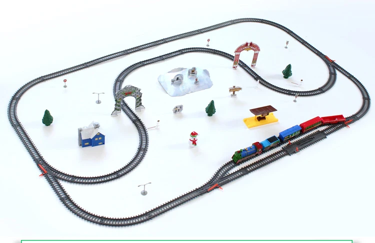 Рождественские подарки вагончики игрушки электрические Дети моделирование маленький поезд трек модель головоломка разнообразие сборка дорожки игрушки