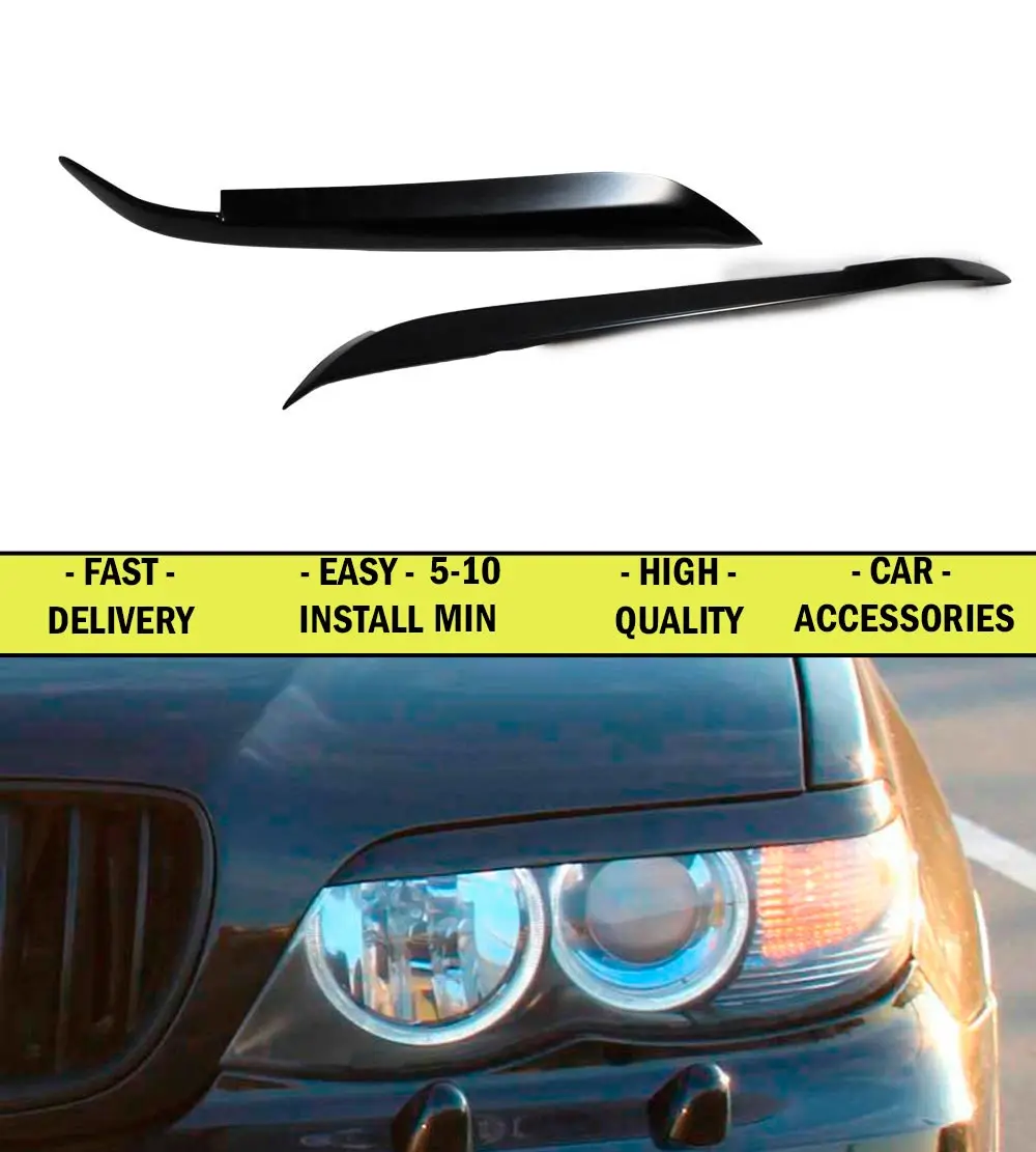 Cilia eyebrows case for BMW X5 E53 2003 2004 2005 2006 ABS plastic moldings lights font