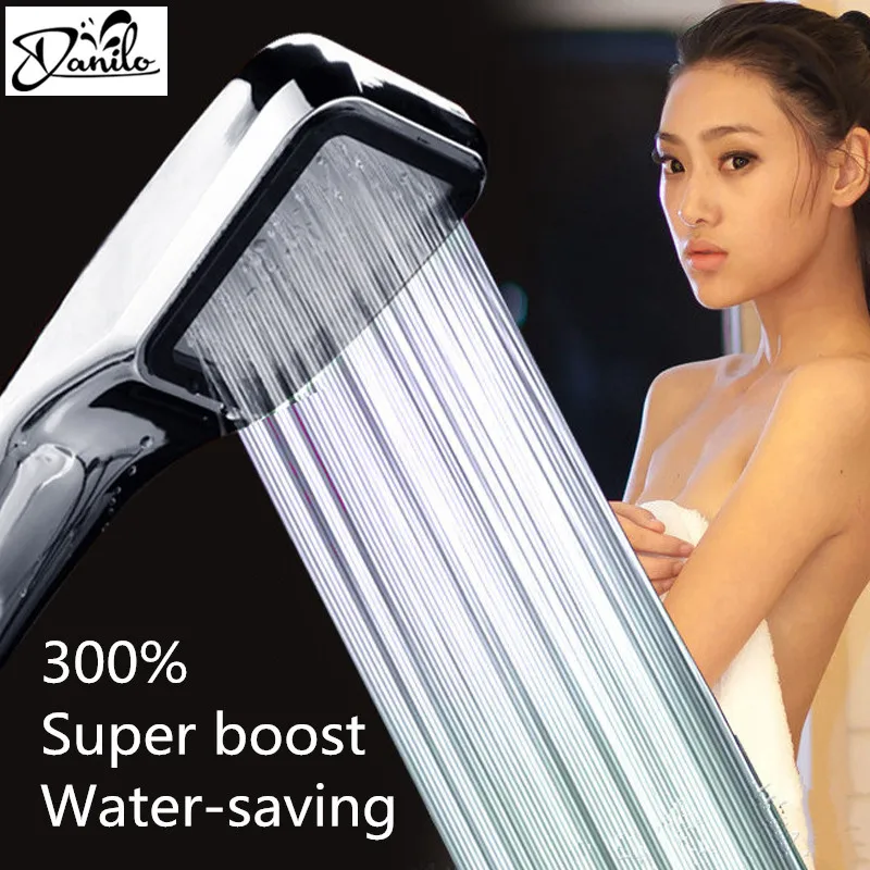 

Shower Head 300Hole Water Saving Square ABS With Chrome Plated Bathroom Rainfall Shower Nozzle Aerator High Pressure Shower Head