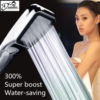 Shower Head 300Hole Water Saving Square ABS With Chrome Plated Bathroom Rainfall Shower Nozzle Aerator High Pressure Shower Head
