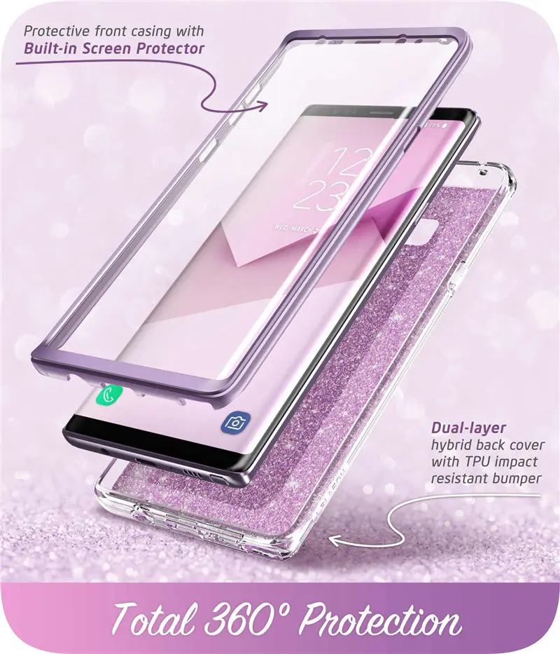 kawaii phone case samsung For Samsung Galaxy Note 9 Case i-Blason Cosmo Full-Body Glitter Marble Bumper Protective Cover with Built-in Screen Protector samsung cases cute