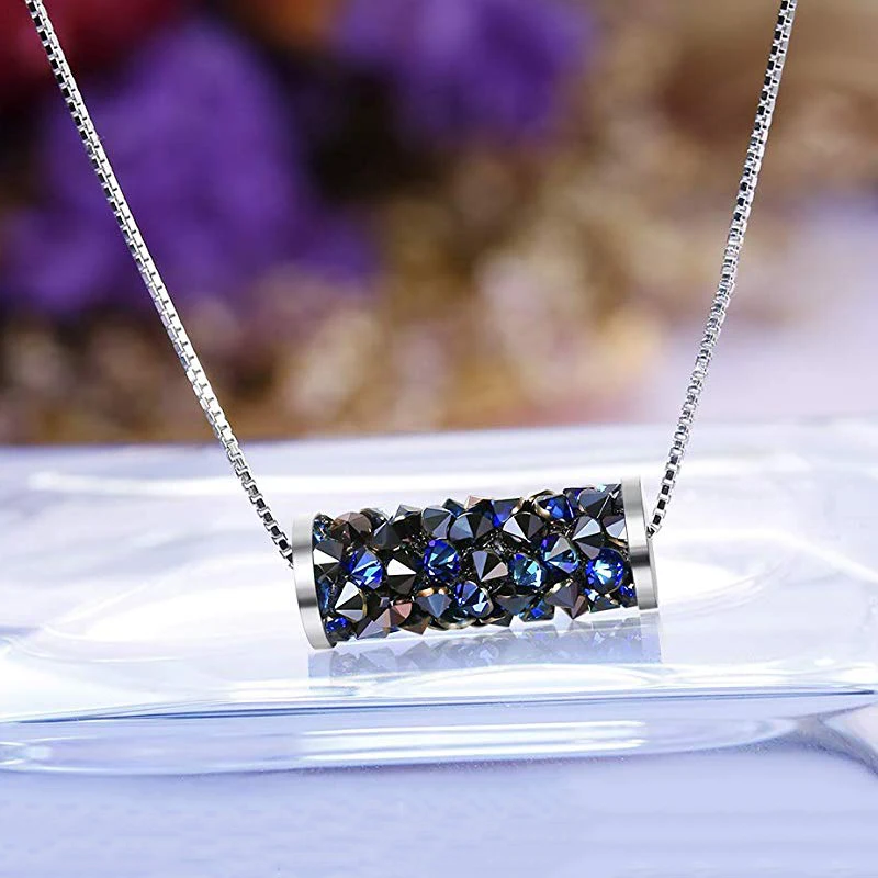 BAFFIN Fine Rocks туба кулон ожерелье колье синие кристаллы от Swarovski для женщин вечерние праздники 925 серебро цепочка ручная работа ювелирные