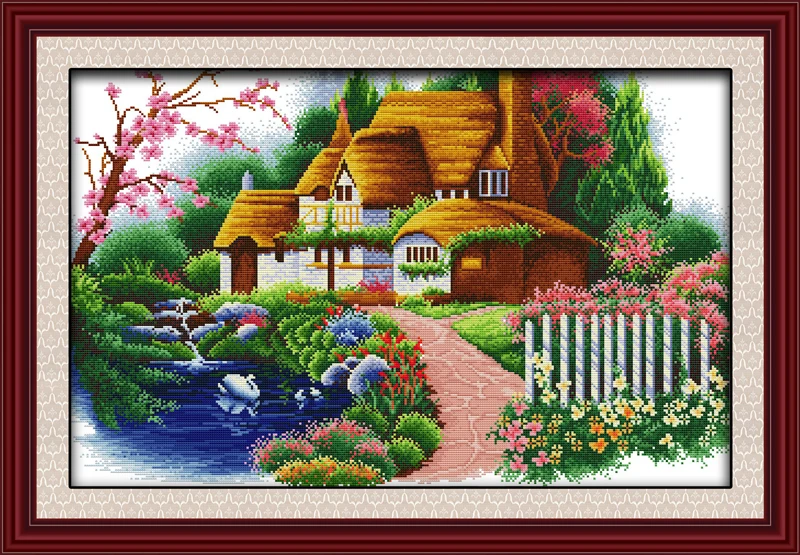 

Dream cabin11CT Pattern printed on canvas DMC 14CT Cross Stitch kits needlework embroidery Sets Crafts Home Decor