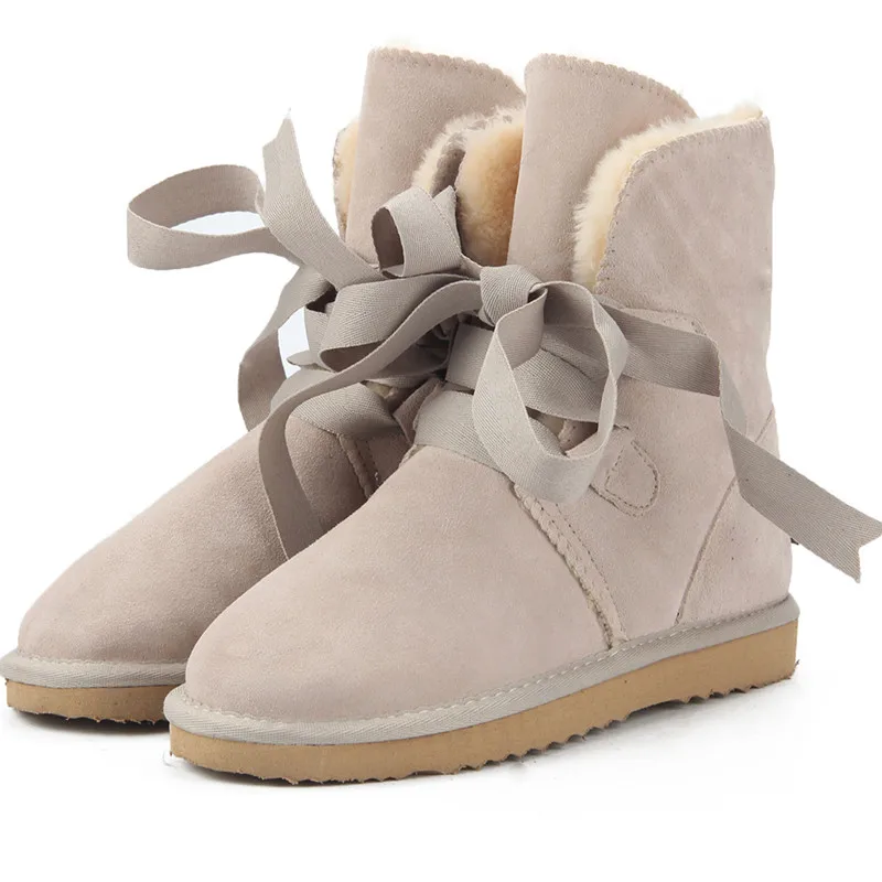 JXANG/Новые модные женские зимние ботинки наивысшего качества зимние ботинки из натуральной кожи теплые женские ботинки 12 цветов обувь США 3-13 - Цвет: Sand