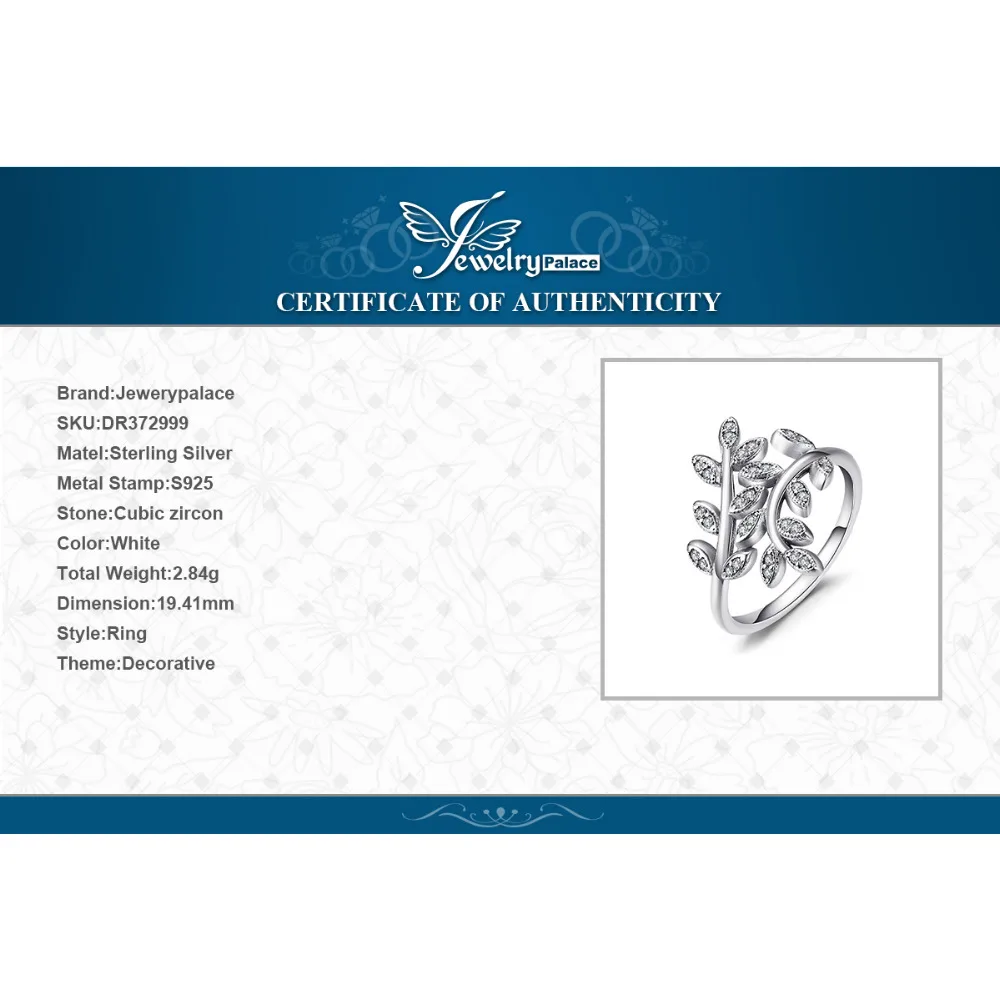 Jewelrypalace 925 Sterling Silver Olive Cubic Zirconia Statement Rings For Women Grandmother Daughter Beautiful Refined Ring