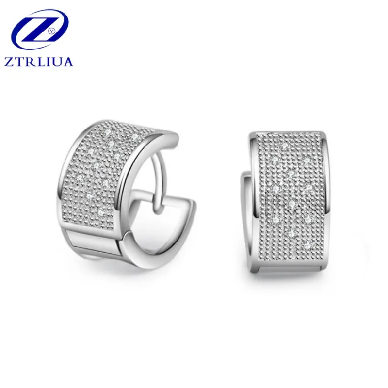 

New Fashion Micro-crystal Best Selling Classic 925 Sterling Silver Jewelry Round Personality Dangle Earrings SE351