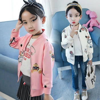 

Big Girls Outerwear & Coats Spring Cartoon Upper Clothes For Girls Long Sleeve Kids Jackets For Girls Clothes 6 8 10 12 Year
