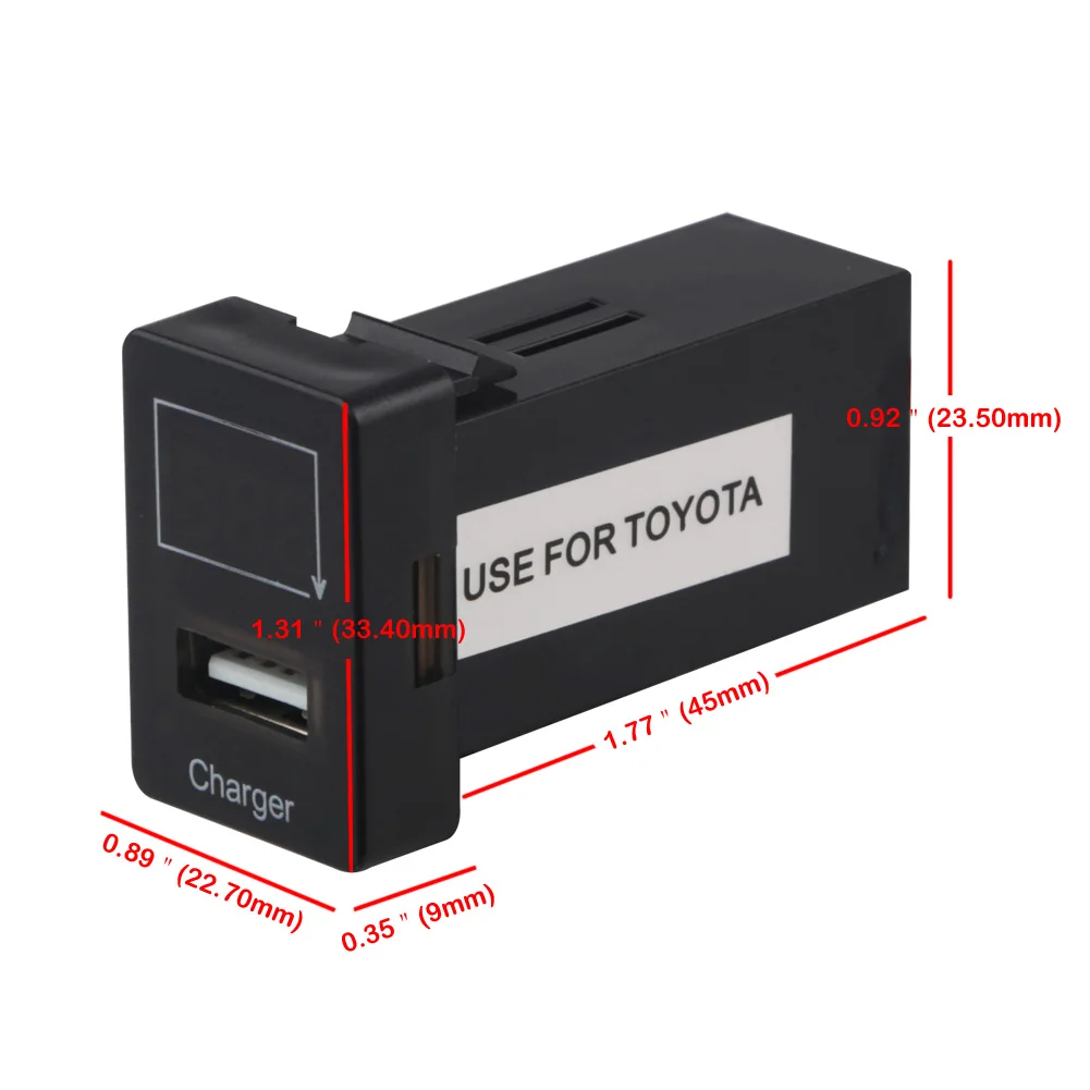 5 в 2.1A автомобильное USB зарядное устройство для Toyota USB зарядное устройство аудио адаптер разъем кабель порт Интерфейс Кабель приборной панели с вольтметр 12 В