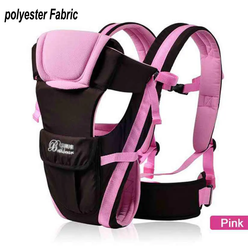 2-30 М портативный Многофункциональный Дышащий Кенгуру кенгуру комфортно младенческой Фронтальная перевозчик рюкзак слинг wrap чехол рюкзаки - Цвет: Polyester Pink