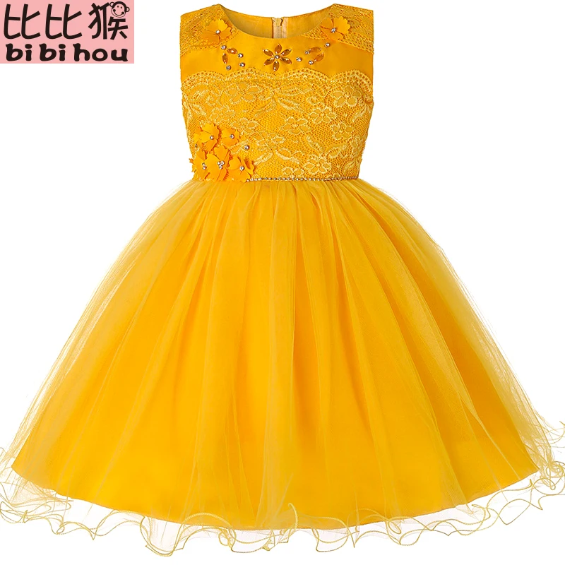 

Kids Vestidos Lace Flower Girls Dresses for Formal Baby Girls Sleeveless Princess Wedding Dress Children Party Dresses 3-14 Yrs