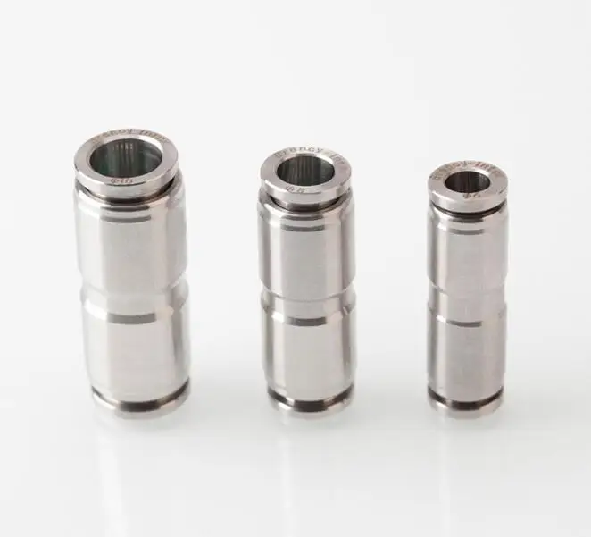 

Stainless steel pneumatic quick insert connector PU4 PU6 PU8 PU10 PU12 PU14 PU16 hose through to quick air nozzle