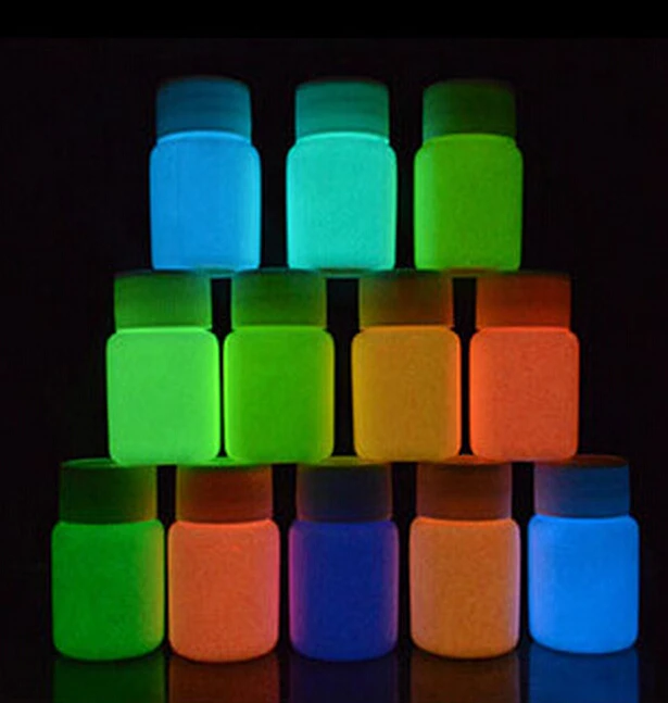 GLOW in the DARK Acrylic Paint fluorescent paint for Fabric luminous glow Graffiti Party DIY UV