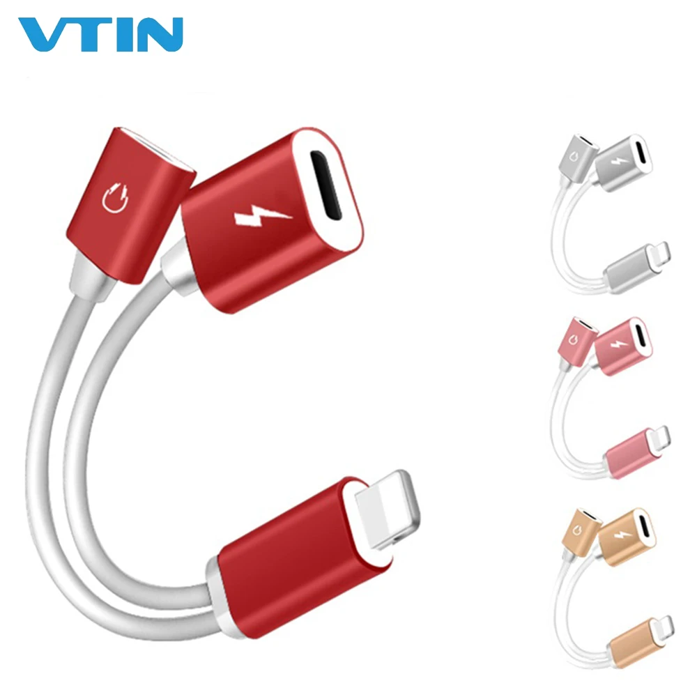 

2-in-1 for iPhone Double for Lightning Adapter for iPhone Conversion Cable Charger Music Audio Converter