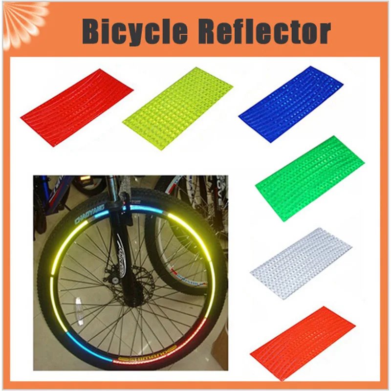 Reflector de bicicleta fluorescente MTB bicicleta pegatina rueda de ciclismo pegatinas reflectantes accesorios de calcomanía BRS2001