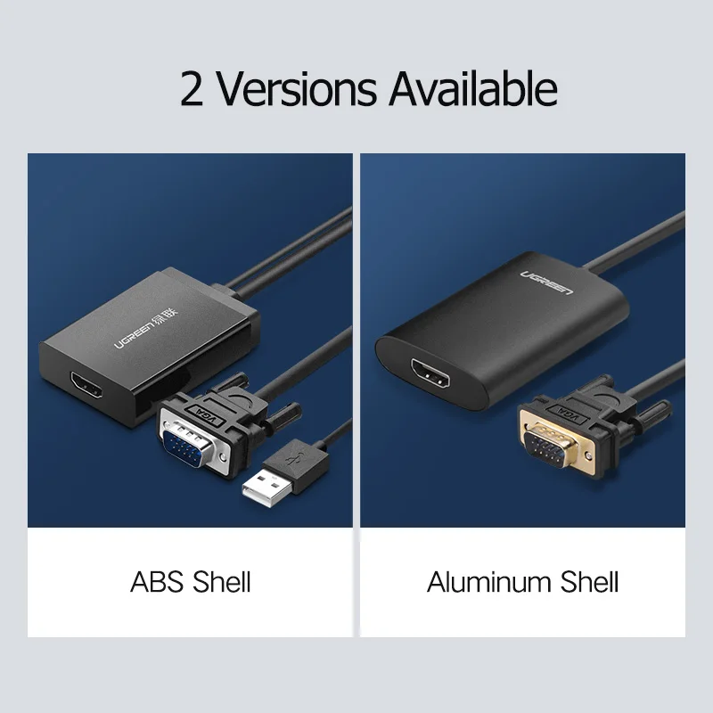 Кабель переходник Ugreen 1080P VGA HDMI для ПК ноутбука проектора HDTV|ugreen vga to hdmi|vga hdmi convertervga