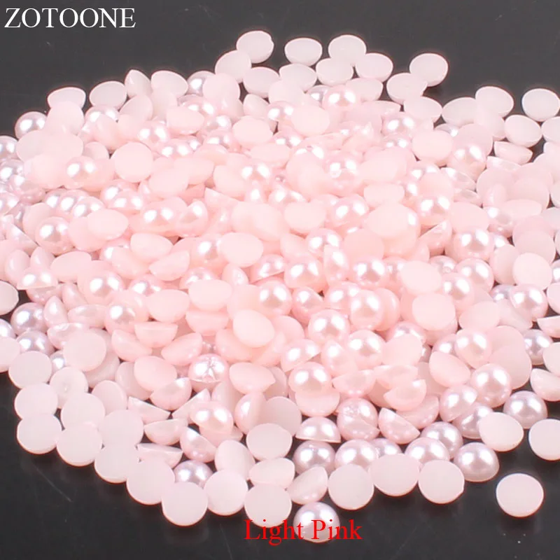 

ZOTOONE 1000Pcs 2-5mm Flatback Half Round Beads For Jewelry ABS Round Imitation Pearl Garment Beads Wedding Dress Decoration E