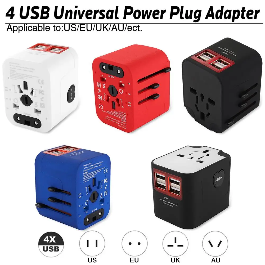Globe Universal Multifunction Converter Adapter Plug Phones USB Power