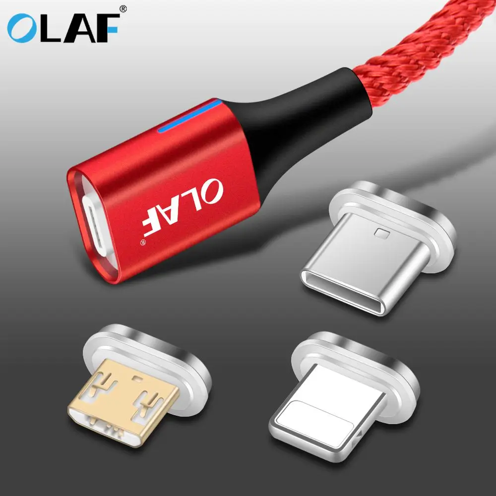 

OLAF Magnetic Cable For iphone Microusb Type C Fast Charging Adapter Micro usb Type-C Magnet Charger usb c For Huawei Samsung